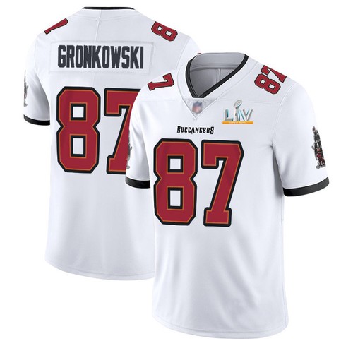 Men's Tampa Bay Buccaneers #87 Rob Gronkowski White NFL 2021 Super Bowl LV Limited Stitched Jersey